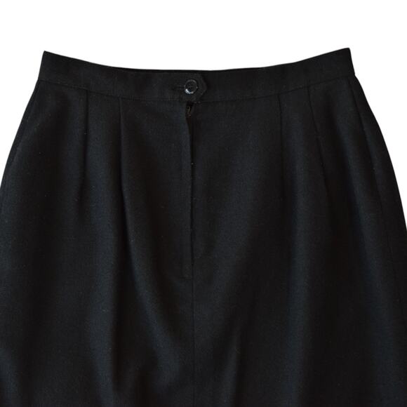 Vintage Black Wool Blend High Waist Pencil Skirt - Size Small Classic Fashion - Picture 5 of 7